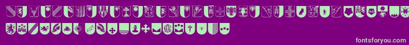 Wappen Font – Green Fonts on Purple Background