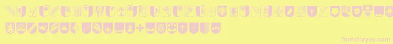 Wappen Font – Pink Fonts on Yellow Background