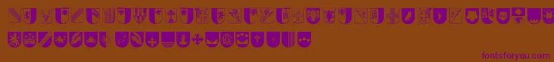 Wappen Font – Purple Fonts on Brown Background
