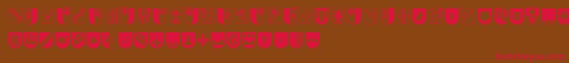 Wappen Font – Red Fonts on Brown Background