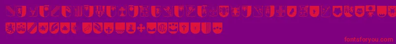 Wappen-Schriftart – Rote Schriften auf violettem Hintergrund