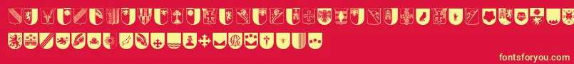 Wappen Font – Yellow Fonts on Red Background