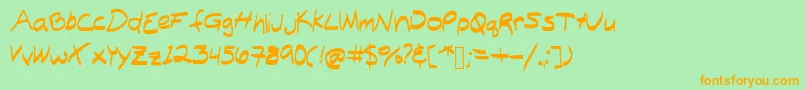 BillyMilly Font – Orange Fonts on Green Background