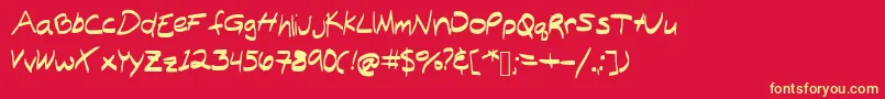 BillyMilly Font – Yellow Fonts on Red Background