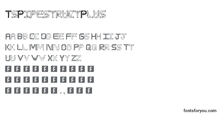 Schriftart TsPipestructPlus – Alphabet, Zahlen, spezielle Symbole