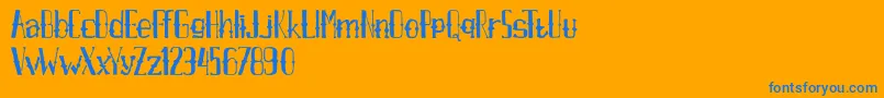 AxrAirpenafreeversion-Schriftart – Blaue Schriften auf orangefarbenem Hintergrund