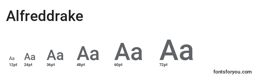 Размеры шрифта Alfreddrake