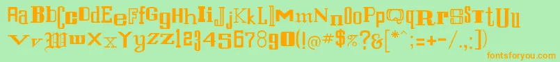 StevenSaint Font – Orange Fonts on Green Background