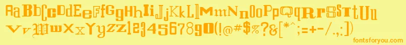 StevenSaint Font – Orange Fonts on Yellow Background