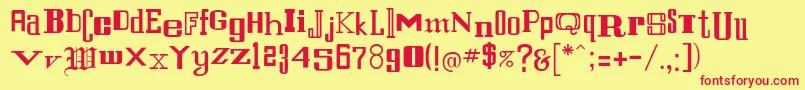 StevenSaint Font – Red Fonts on Yellow Background