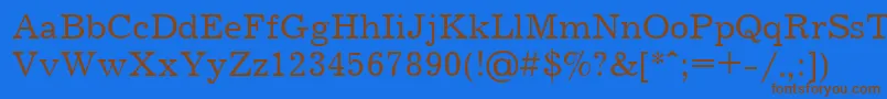 Jrn55C Font – Brown Fonts on Blue Background