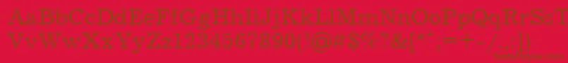 Fonte Jrn55C – fontes marrons em um fundo vermelho