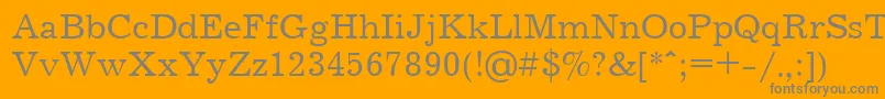 Fonte Jrn55C – fontes cinzas em um fundo laranja