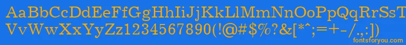 Jrn55C-Schriftart – Orangefarbene Schriften auf blauem Hintergrund