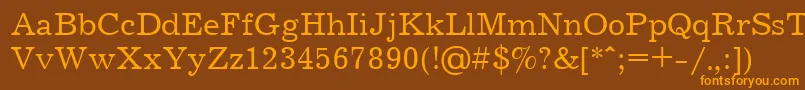 Jrn55C Font – Orange Fonts on Brown Background