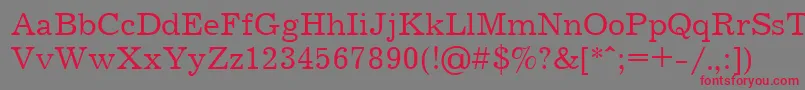 Czcionka Jrn55C – czerwone czcionki na szarym tle