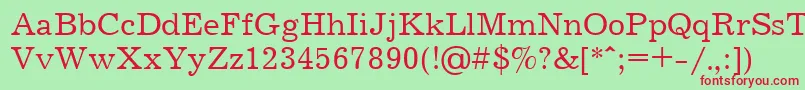 Jrn55C Font – Red Fonts on Green Background