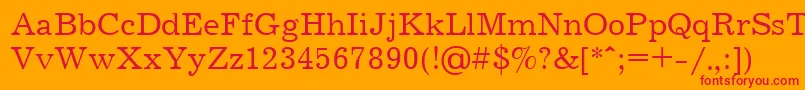 Jrn55C-Schriftart – Rote Schriften auf orangefarbenem Hintergrund