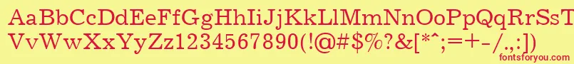 Jrn55C Font – Red Fonts on Yellow Background