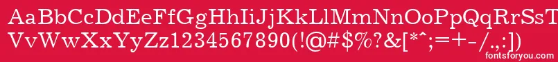 フォントJrn55C – 赤い背景に白い文字