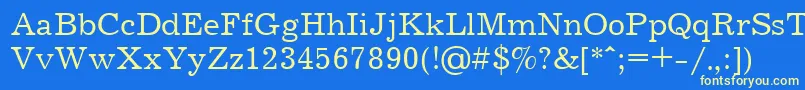 Jrn55C-Schriftart – Gelbe Schriften auf blauem Hintergrund