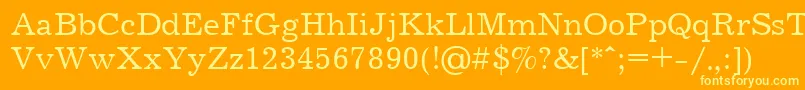 フォントJrn55C – オレンジの背景に黄色の文字