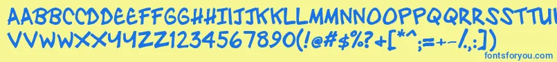 ZebtoonzB Font – Blue Fonts on Yellow Background