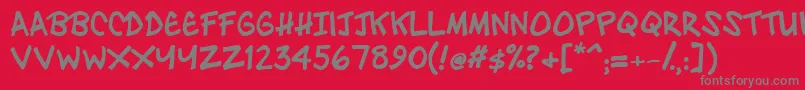 ZebtoonzB Font – Gray Fonts on Red Background