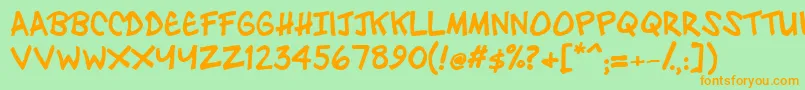 ZebtoonzB Font – Orange Fonts on Green Background