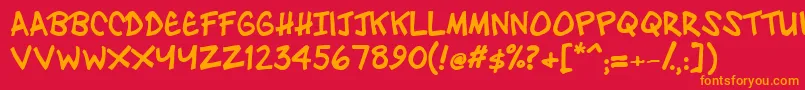 ZebtoonzB Font – Orange Fonts on Red Background