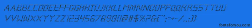 Brokencyborgital Font – Black Fonts on Blue Background