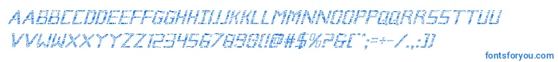 Brokencyborgital Font – Blue Fonts on White Background