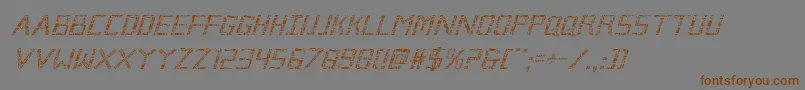 Brokencyborgital-Schriftart – Braune Schriften auf grauem Hintergrund
