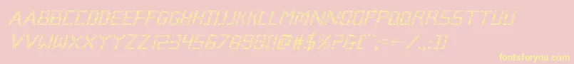 Brokencyborgital Font – Yellow Fonts on Pink Background