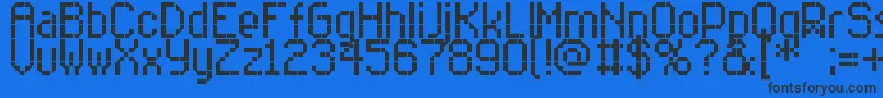 Шрифт ROfficeL8 – чёрные шрифты на синем фоне