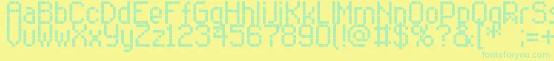 ROfficeL8-fontti – vihreät fontit keltaisella taustalla