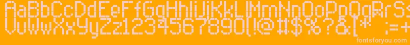 Fonte ROfficeL8 – fontes rosa em um fundo laranja