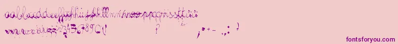 French Font – Purple Fonts on Pink Background