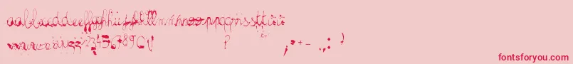 French-Schriftart – Rote Schriften auf rosa Hintergrund