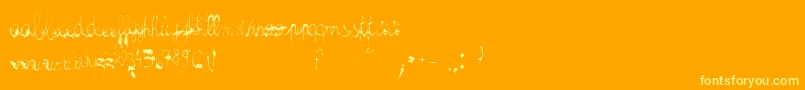 French-Schriftart – Gelbe Schriften auf orangefarbenem Hintergrund