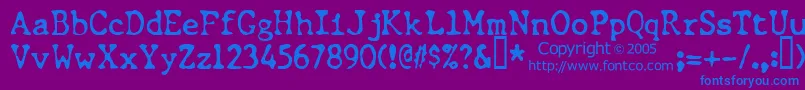 フォントChunt – 紫色の背景に青い文字
