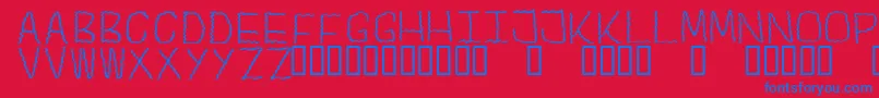 Centipede Font – Blue Fonts on Red Background