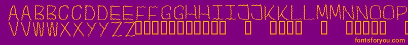 Centipede Font – Orange Fonts on Purple Background