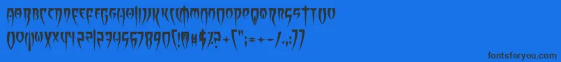 BeastOfRage-Schriftart – Schwarze Schriften auf blauem Hintergrund