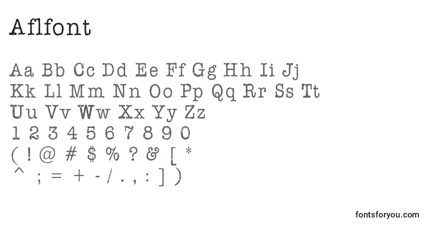 A fonte Aflfont – alfabeto, números, caracteres especiais