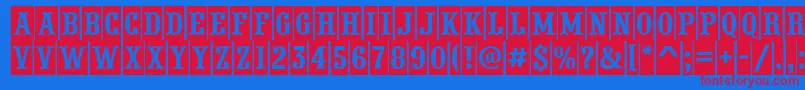 APresentumcmnr Font – Red Fonts on Blue Background