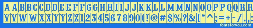 APresentumcmnr Font – Yellow Fonts on Blue Background