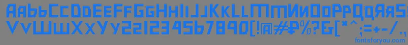 フォントBolsheviksl – 灰色の背景に青い文字