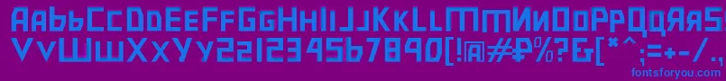 フォントBolsheviksl – 紫色の背景に青い文字