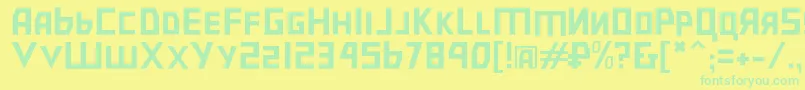 Bolsheviksl Font – Green Fonts on Yellow Background